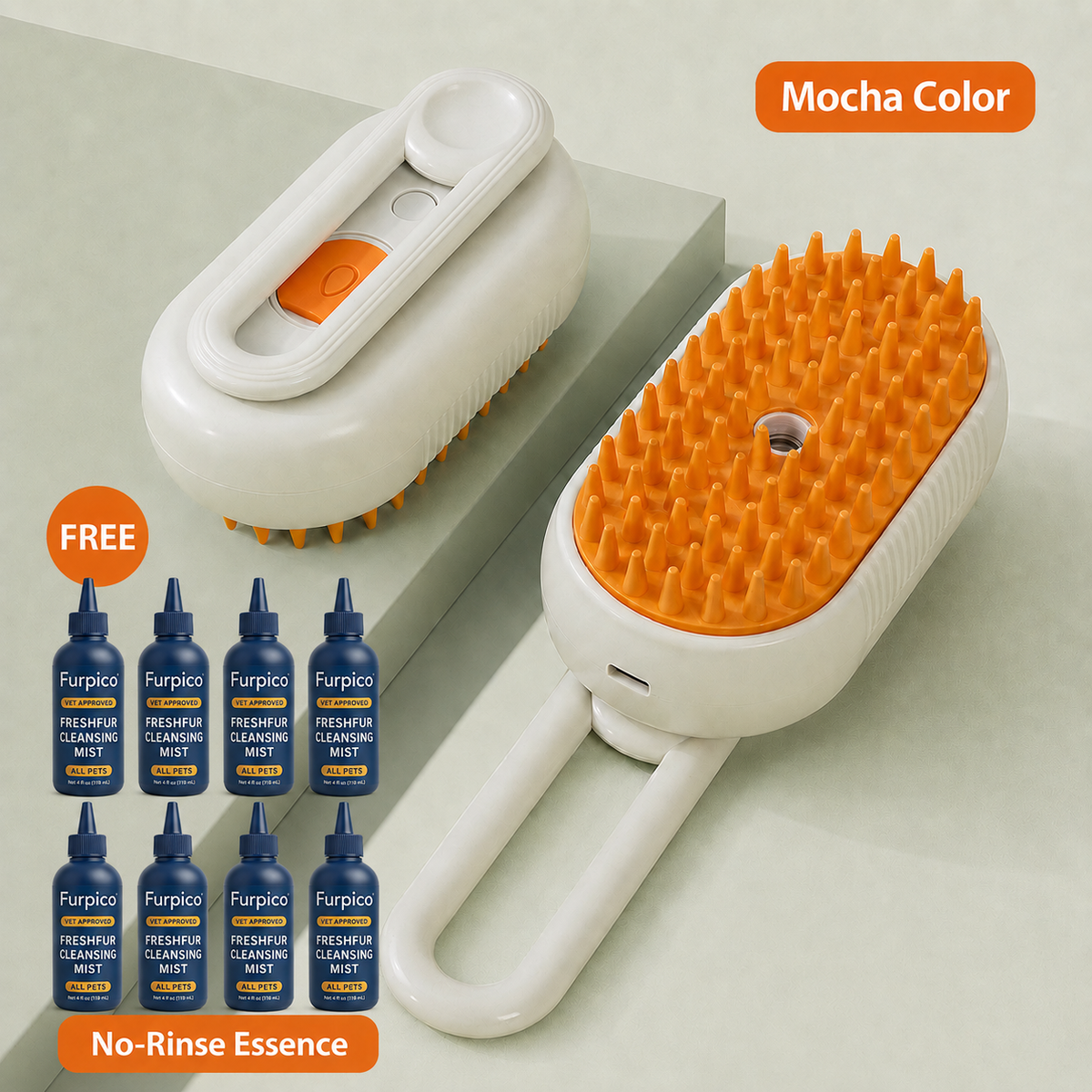 🔥3-in-1 No-Rinse Pet Grooming Brush + Cleansing Solution🔥