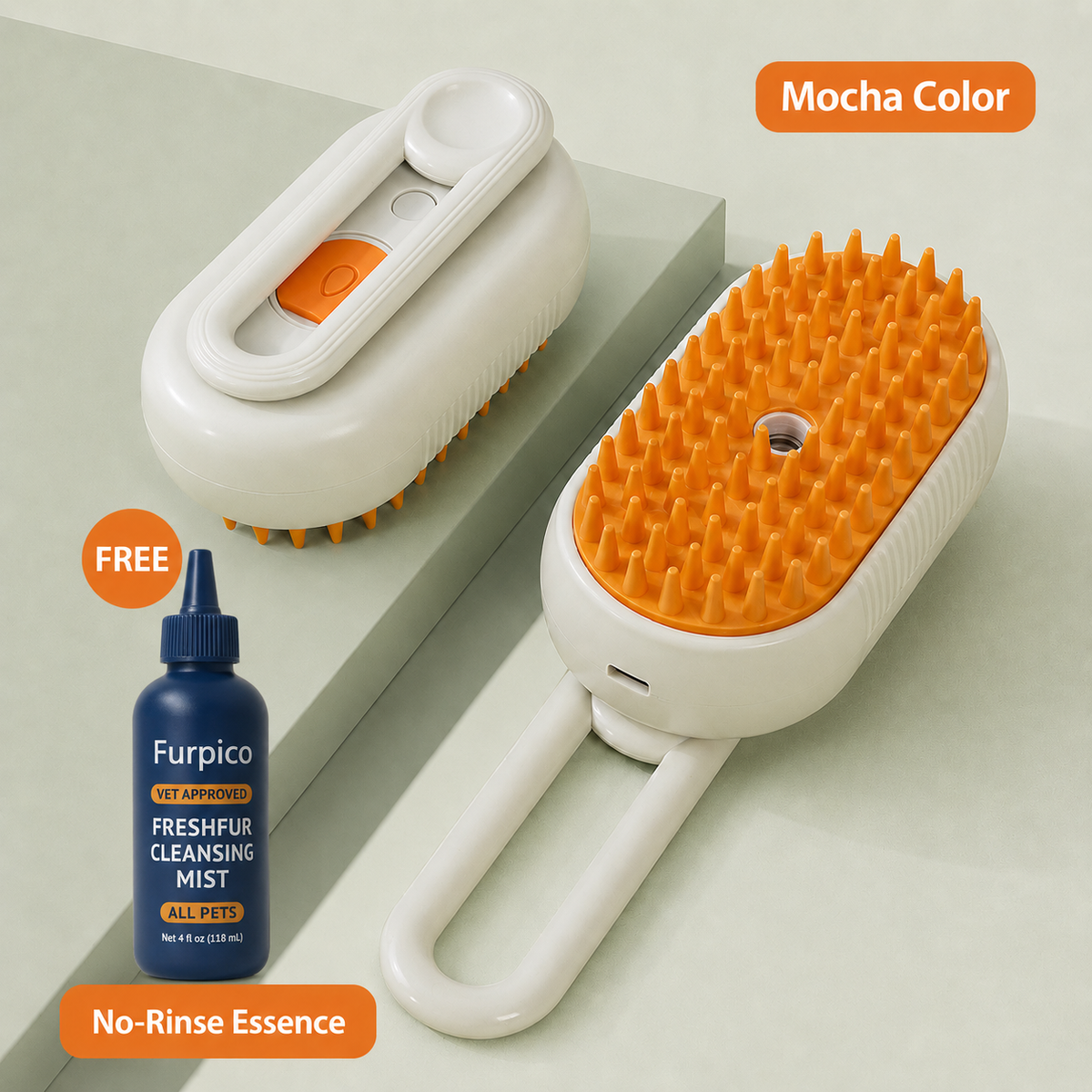🔥3-in-1 No-Rinse Pet Grooming Brush + Cleansing Solution🔥