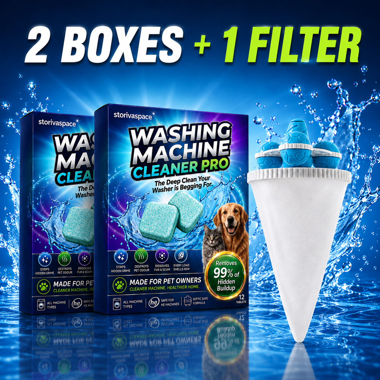 🔥Buy More, Get More — Plus FREE Pet Hair Catchers WASHING MACHINE CLEANER PRO 🔥