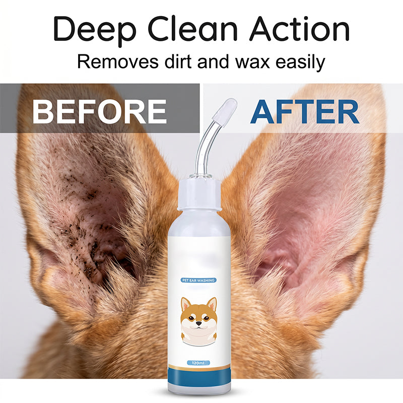 🐶 🧴 Gentle Pet Ear Cleaner – Relieves Itching, Removes Earwax & Eliminates Odors – Perfect for Dogs & Cats 🐱