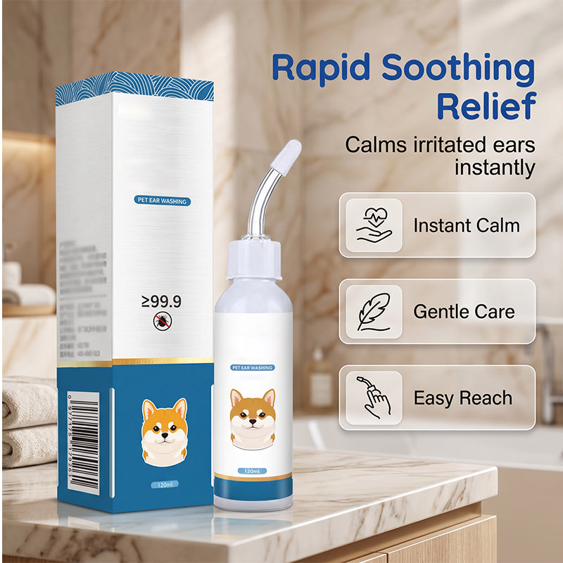 🐶 🧴 Gentle Pet Ear Cleaner – Relieves Itching, Removes Earwax & Eliminates Odors – Perfect for Dogs & Cats 🐱